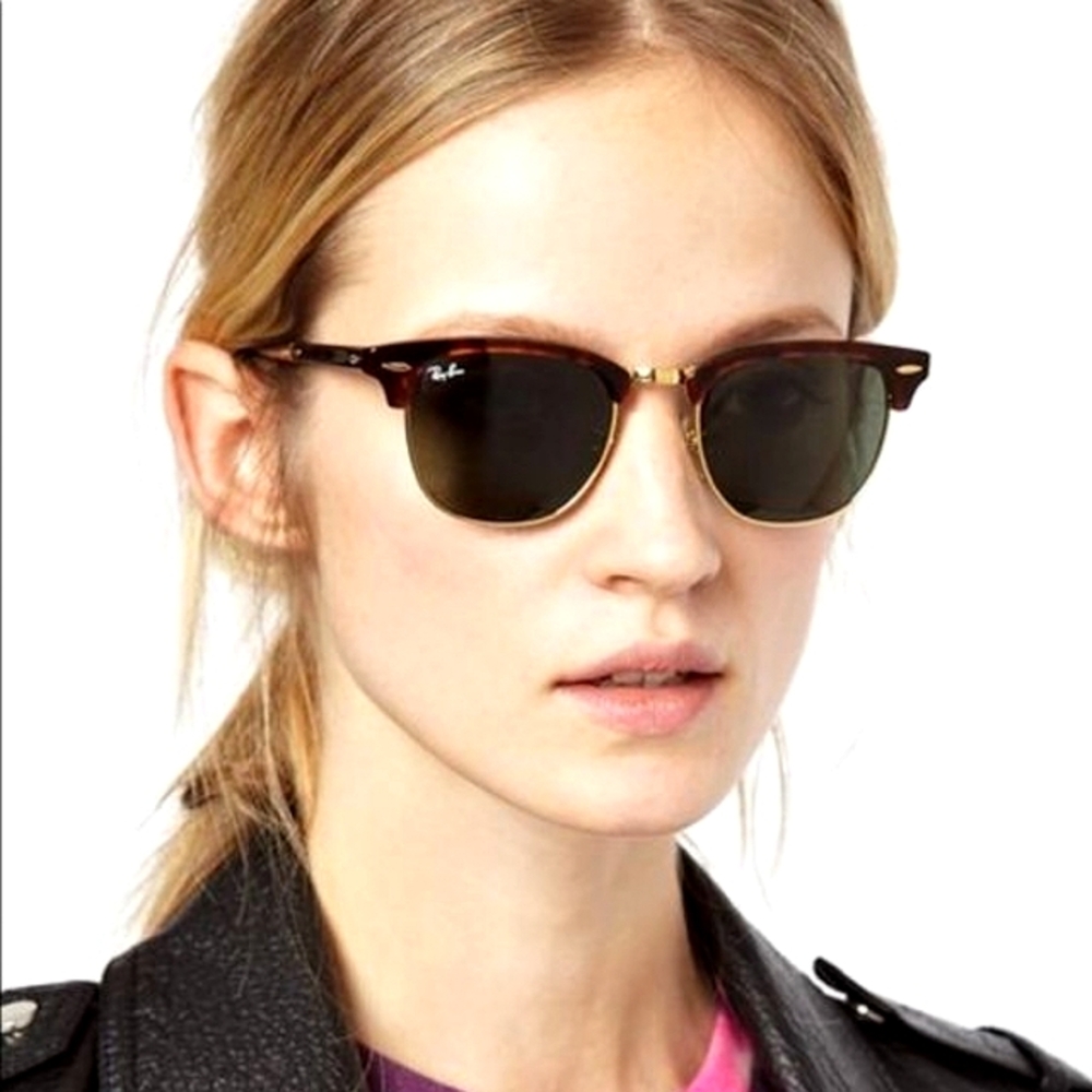 RayBan Clubmaster Green Lenses RB3016 Tortoise Frame Unisex New